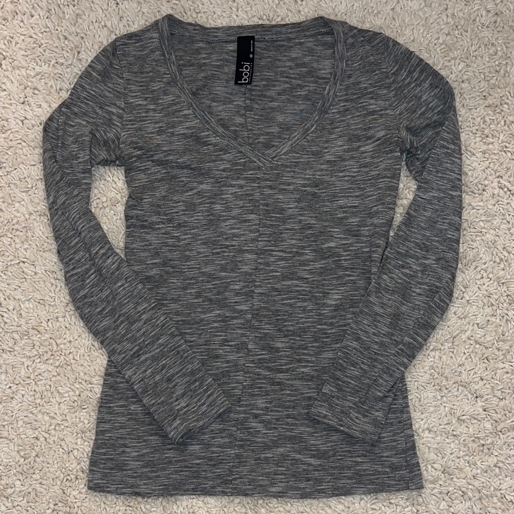 Bobi Long Sleeve V-Neck Top